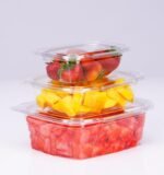 Saladier oval transparent avec couvercle charnière - 750ml   [PTS750PET] – Image 2