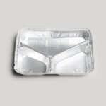 Barquette rectangulaire en aluminium - 3 compartiments  [8576]