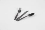 Fourchette noire en plastique - Premium  [PFHDB6] – Image 2
