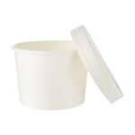 Pot en carton blanc avec couvercle - 8oz [PNB8] – Image 3
