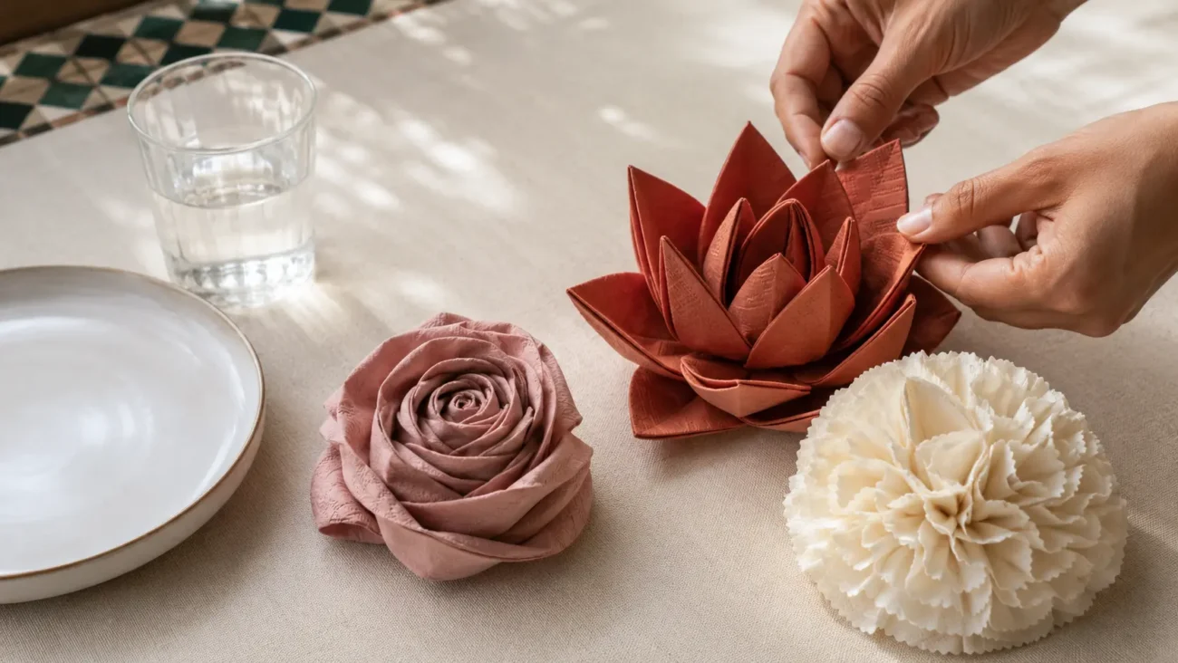 Fleurs en Serviette en Papier